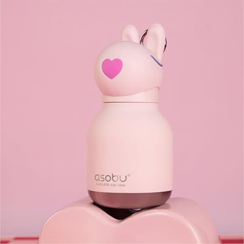 asobu Mini Bestie Water Bottle, Cute Collectible Character, Stainless Steel | 6.7 oz, Leak Proof Seal, Spill Resistant, BPA Free Materials, Dishwasher Safe, Reusable Straw Included, Great Gift Idea - color: MINI BUBBLES THE BUNNY