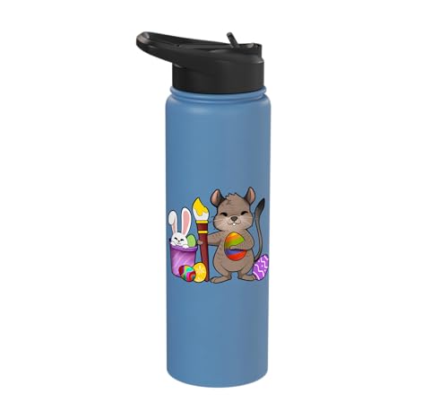 Cute degu painting Easter eggs Stainless Steel Insulated Water Bottle - color: Light Blue