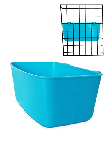 6 Pack Feeder Waterer Chicken 21 oz Food Water Cage Cups Puppy Cat Rabbit Hanging Feeding Dish Coop Bowl Watering Container Treats Drinker for Pigeon Bird Bath Basin Hamster Bed - color: 21 OZ Pack of 6 Blue