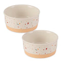 Bone Dry Ceramic Food Bowls, Non-Slip & Dishwasher Safe, Small Set, 4.25x2 Terrazzo - color: Terrazzo, size: Small Set, 4.25x2"