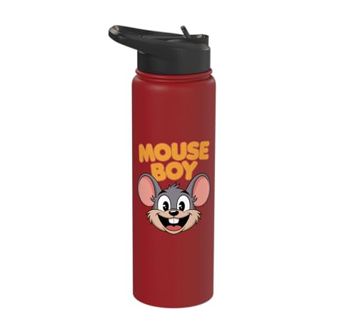 Mouse Boy | Childrens Mice Product | Youth Kids Boys Mouse Stainless Steel Insulated Water Bottle - color: Red