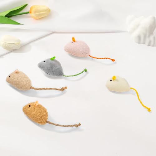 Shudyear cat Toys 10pcs Mouse Toys, Interactive Catnip Animal Toys for Indoor Kittens to Eliminate Boredom for Bored Indoor Cats (10pc) - size: 10pc