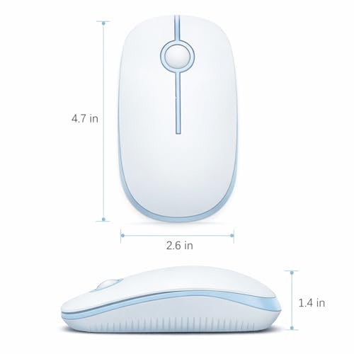 VssoPlor Wireless Mouse, 2.4G Slim Computer Laptop Mouse, Light Blue | Portable Mouse, Plug & Play USB Nano Receiver, Quiet Silent Optical Mice for Notebook, PC, Laptop, Computer, Windows, Mac - color: Light Blue