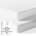 Pack N Play Sheets Fitted for Graco Pack and Play Mattress - 2-Pack Mini Crib Sheets 38x26 - Ultra Soft Organic Cotton Blend, Safe Snug Baby Playpen Sheet Baby Boys & Girls (Moonlit White) - color: Moonlit White