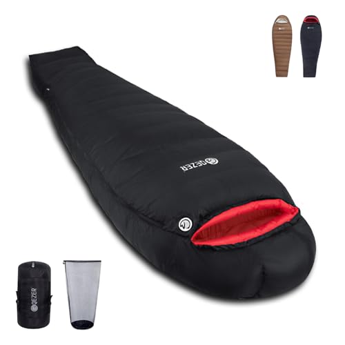 0 Degree Down Sleeping Bag for Adults,Cold Weather Backpacking | 650 Fill Power Down, 4-Season Use, Large Lightweight Compact Carry, Camping Hiking Backpacking - color: -8 Degree