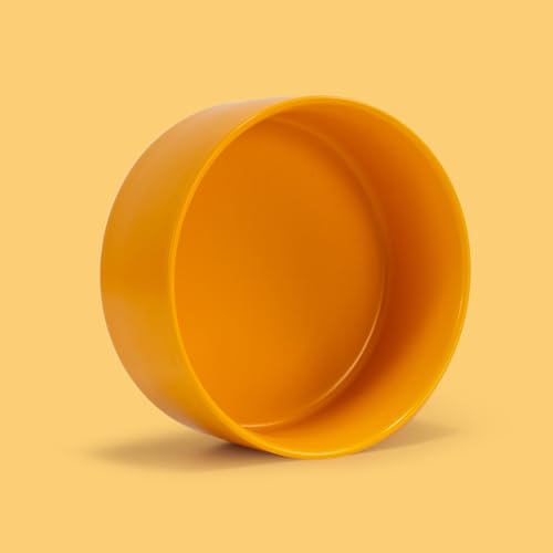 SPUNKYJUNKY 13.5OZ Ceramic Dog and Cat Bowl, Modern Cute Weighted Food Water Bowl for Replacement Yellow (1 Pack) - color: Yellow, size: 1.7 CUPS