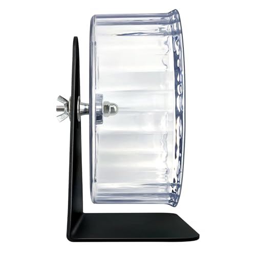 Super Silent Hamster Exercise Wheel - Adjustable Stand, Quiet Rat Wheel ( 6 inch, Transparent) - color: Transparent, size: Φ 6 inch