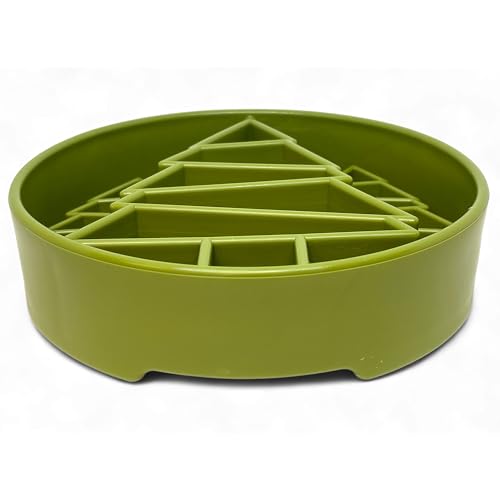 SodaPup Pine Tree Enrichment Bowl – Durable Slow Feeder Bowl Made in USA from Non-Toxic, Pet-Safe, Food Safe Material for Mental Stimulation, Slowing Down Eating, Healthy Digestion, & More - color: Green Trees eBowl
