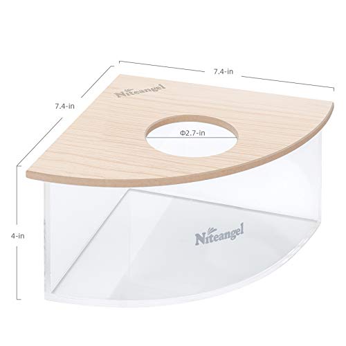 Niteangel Animal Sand-Bath Box: - Acrylic Critter's Sand Bath Shower Room & Digging Sand Container for Hamsters Mice Lemming Gerbils or Other Small Pets (Triangle, Burlywood) | Acrylic Viewable Critter Sand Bath Shower Room & Digging Sand Container for Ha