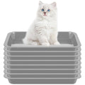 Tessco for you 8 Pcs Kitten Litter Box 11 x 8.5 X1.2 Inch Plastic Portable Small Litter Pan Low Entry Waterproof Bunny Cat Shallow Tray Travel Toilet for Kitty Guinea Pig Rabbit Small Pet(Gray) - color: Gray