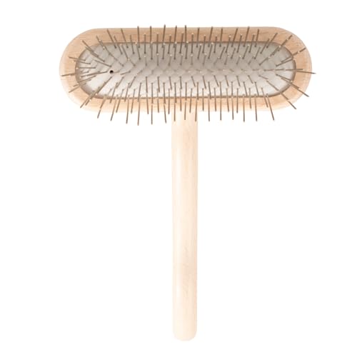 Chris Christensen Original Series 27 mm T-Brush - Dog & Cat Grooming Brush, Groom Like a Professional, Stainless Steel Pins, Lightweight Beech Wood Body, Ground and Polished Tips - size: 27mm-Regular