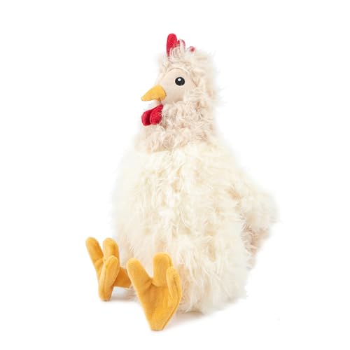Best Pet Supplies Interactive Squeaky Dog Chew Toy, Ideal Dog Toys for Chewers, Small, Medium & Large Dogs, and Fetch Lovers - Crinkle Chicken (Brown, Beige, Wine Red), Large - color: Crinkle Chicken (Brown, Beige, Wine Red), size: Large
