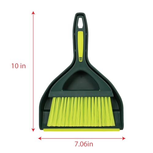 Pine-Sol Mini Dustpan and Brush Set | Nesting Snap-On Design | Portable, Compact Dust Pan and Hand Broom for Cleaning, Green - size: (Pack of 1)