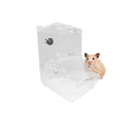 Automatic Hamster Feeder, Clear Acrylic Automatic Pet Feeder Pet Food Dispenser, Hamster Food Bowl Guinea Pig Food Dispenser for Small Animal Feeding & Watering Supplies (L) - size: L