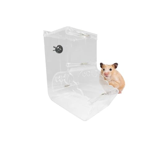 Automatic Hamster Feeder, Clear Acrylic Automatic Pet Feeder Pet Food Dispenser, Hamster Food Bowl Guinea Pig Food Dispenser for Small Animal Feeding & Watering Supplies (L) - size: L