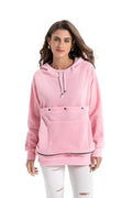 Pet Cat Dog Pouch Hoodie Small Animal Carrier – Kitten Puppy Pouch Sweatshirt Holder Fleece Unisex Hoodies Pink - color: Pink, size: Large