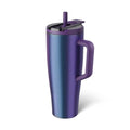 BrüMate Era Flip 40oz Tumbler with 100% Leakproof Covered Straw Lid | Hygienic Covered Straw | Insulated Stainless Steel Water Bottle with Handle | Cup Holder Friendly | BPA-Free (Dark Aura) - color: Dark Aura, size: 40 Ounces
