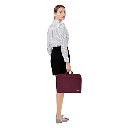 MOSISO 360 Protective Laptop Bag 15.6 inch, 15-16 inch Computer Bag | Compatible with MacBook Air 15 inch/Pro 16 inch, HP,Dell,Lenovo,Asus, Laptop Carrying Case with Strap&Handl, Wine Red - color: Wine Red, size: 16 inch