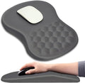 Hokafenle Ergonomic Mouse Pad Wrist Support with Massage Design, Wrist Rest Pain Relief Mousepad with Memory Foam&Non-Slip PU Base, Mouse Pads for Wireless Mouse & Desk (12x8 inch,Light Grey) - color: HK024-Dark Grey