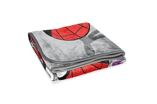 Jay Franco Spidey & His Amazing Friends Plush Throw Blanket - Measures 50 x 60 Inches - Kids Super Soft Fleece Bedding Features Ghost Spider Gwen & Miles Morales - color: Multi - Spidey & Friends