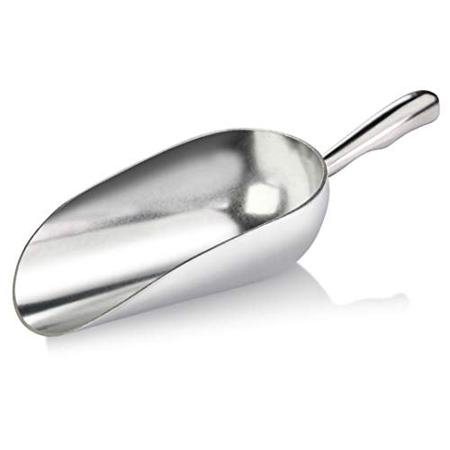 New Star Foodservice 34523 One-Piece Cast Aluminum Round Bottom Bar Ice Flour Utility Scoop, 12-Ounce, Silver - size: 12-Ounce