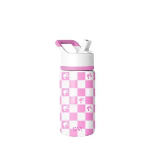 Simple Modern Barbie Kids Water Bottle & Toddler Cup | 14oz | Insulated Stainless Steel Barbie Toddler Water Bottle, Kids Tumbler with Straw | Spill Proof for School, Girls, Boys - color: Mattel: Barbie Checkmate, size: 14 Ounces