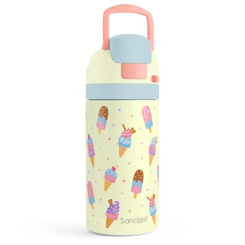 Ice Cream Kids Insulated Stainless Steel Water Bottle 16 Oz, Travel Tumbler for School, Sports for Girls, Birthday, Back To School - color: Ice Cream