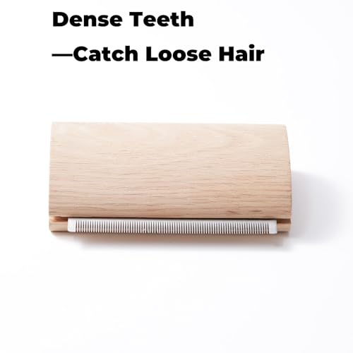Pug Brush for Shedding, Wooden Handle Short-Hair Grooming Comb | Gentle Daily Coat Brush For Fawn And Black Pugs, Small-Breed Dogs And At-Home Grooming