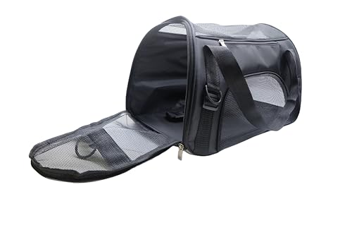 ZaneSun Cat Carrier,Soft-Sided Pet Travel Carrier for Cats,Dogs Puppy Comfort Portable Foldable Pet Bag Airline Approved (Medium-Black) - color: Medium-Black