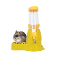 Wontee 3 in 1 Hamster Water Bottle with Food Bowl Hideout Base 125ML Yellow | Water dispenser, food container, hideout, stable base, easy to refill, for glass tank/cage, dwarf hamster/mouse/gerbil, 4.2oz - color: Yellow, size: 125ML