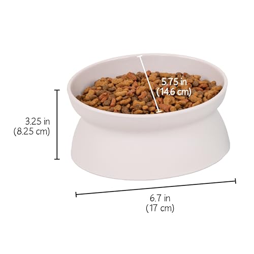 Kitty City Elevated Cat Bowls (Set of 2), Whisker-Friendly Raised Cat Food & Water Dishes, Modern Pedestal Design, Dishwasher Safe, 10.8 oz Each – Teal & Light Pink - color: Pastel, style: Large - Standard
