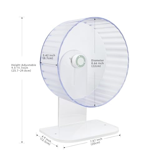 Silent Hamster Wheels - Syrian Hamster Wheel, Hamster Wheel Car, 8.7 Inch Hamster Wheel, Fully Transparent, Height Adjustable, Quiet Wheels for Various Small Animals (Medium)
