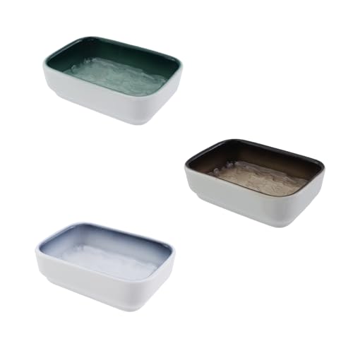 Ceramic Feeding Bowls for Small Animals, Blue + Green + Brown | Ceramic, Not Easily Tipped Over Design, Suitable for Hamsters, Guinea Pigs, Hedgehogs, Flying Squirrels, Mice, Chipmunks