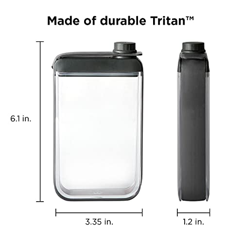 Rabbit Leak-Free Discreet Flask, Compact and Portable, Black Stainless Steel, 3.25" x 1.2" x 6" Dimensions, Perfect for Travel and Outdoor Use - size: 3.25" x 1.2" x 6"