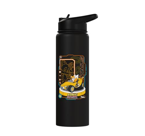 Sonic Racing CrossWorlds - Tails Stainless Steel Insulated Water Bottle - color: Black