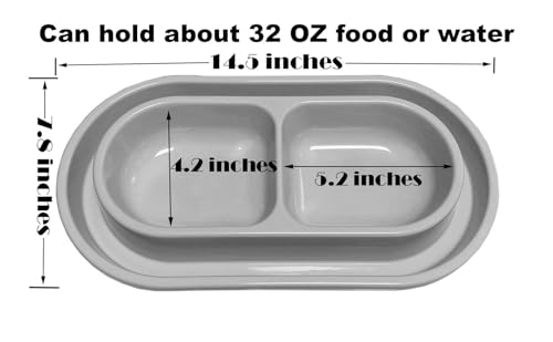 Ant Proof Spill Proof Cat Dog Food Water Bowl,32 OZ No Ants No Spill Food Water Bowls Dish for Cats Small Medium Dogs (Grey) - color: Grey