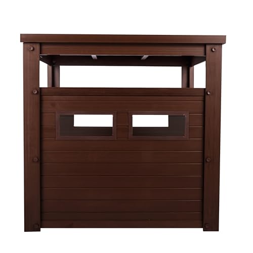 New Age Pet ECOFLEX Litter Loo Standard & Jumbo Sizes, 4 Colors, Moisture and Odor Resistant Enclosure & End Table, No‑Tools Assembly, 10 Year Warranty, Russet Brown, Jumbo - color: Brown, size: Jumbo