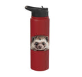 Hedgehog Cute Peeking Spiky Animal Lover Stainless Steel Insulated Water Bottle - color: Red