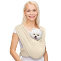 Small Dog Sling Carrier, Hands-Free, Beige, Plus | Patented Front Carrier Reduces Back and Neck Strain; Adjustable, Soft Cotton, 3D Air Mesh for Puppies & Cats up to 20 lb - color: Beige, size: Plus