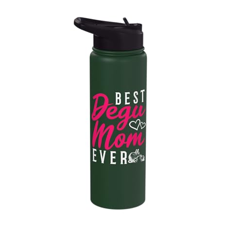 Best Degu Mom Ever Rodents Stainless Steel Insulated Water Bottle - color: Dark Green