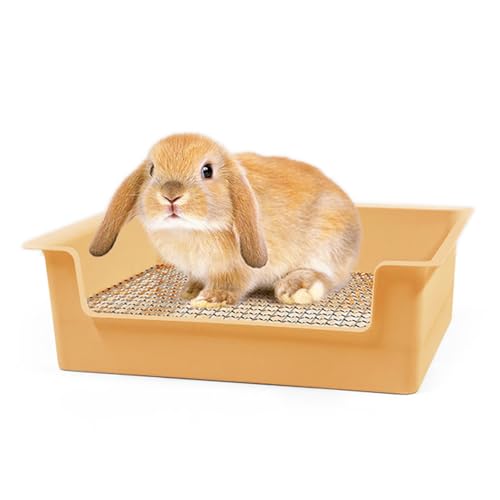 Litter Box Rabbit, Bunny Potty Pan, 1cm Steel Grate with Tray | 39 x 29 x 12 cm box with 1 cm steel mesh keeps paws above waste; removable tray lifts out for quick daily cleaning - color: Orange