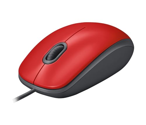 Logitech M110 USB Optical 1000DPI Ambidextrous Red mice - color: Red