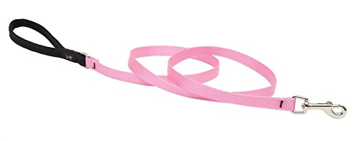 LupinePet Basics 1/2" Pink 4-foot Padded Handle Leash for Small Pets - size: Leash - 1/2"W; 4-Foot
