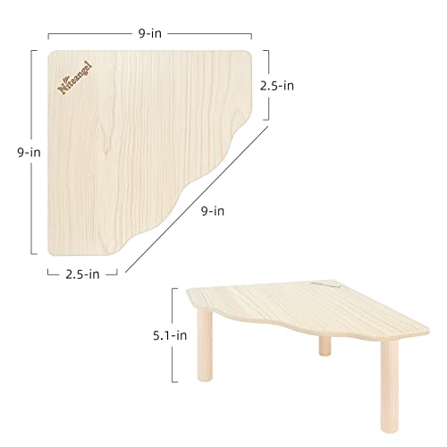 Niteangel Hamster Play Wooden Platform: Triangle - 9" L x 9" W - 4.7" H | Can Maximizes Cage Space & Enriches Pet environment for Dwarf Syrian Hamsters Gerbils Mice Degus or Other Small Pets - color: Burlywood, size: Triangle - 9'' L x 9'' W - 4.7'' Heigh