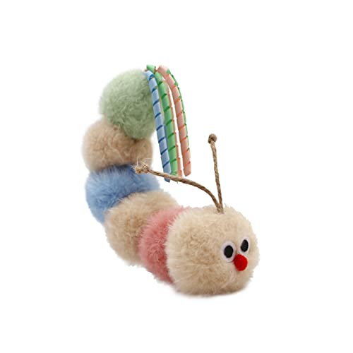 Jumpaws Interactive Natural Catnip Toy, with Rattle, Bite Resistant, for All Ages Indoor Cat, Shape of Caterpillar, Kitten Toy (Large/ 1 Pack/Cat Kicker) - size: Large/ 1 Pack/ Cat Kicker