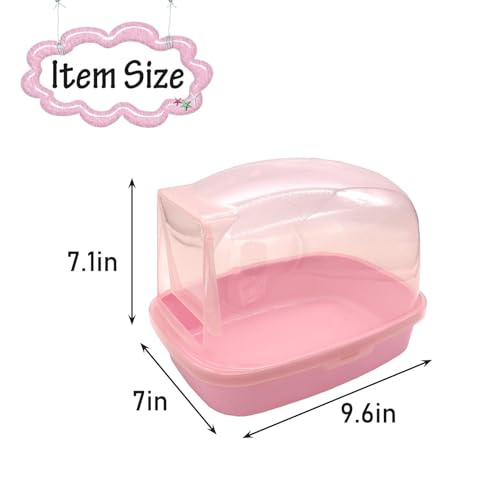 kathson Hamster Sand Bath Container Dwarf Hamster Dry Bathroom Chinchilla Sauna Toilet Plastic Sand Bathtub Sand Box Ideal for Guinea Pig Gerbil Hedgehog Squirrel and Other Small Animals (Pink) - size: Pink