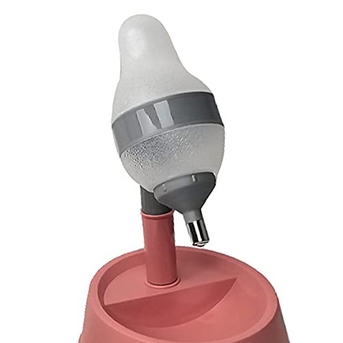 NACOCO Pet Standing Water Dispenser Cat Dog Standing Bowl with Detachable Pole Automatically Feeding Water Height Adjustable(Grey-Pink) - color: Grey-Pink