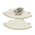 Wontee Bird Perch Stand 2 Pack Wooden Platform Corner Ledge for Budgies Cockatiels Conures African Greys Rats Gerbils Chinchillas Squirrels (L (7.9"x7.9")