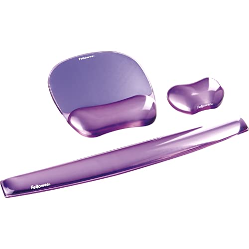 Fellowes Crystals Gel Mouse Pad with Wrist Rest - Purple (91441) (Pack of 4) - color: Purple, size: 9.1L x 7.9W inches (Pack of 4)