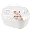 Hamster Carrier Cage with Water Bottle,Portable Hamsters Travel Cage Plastic Guinea Pig Carrying Cases Small Animal Carry Cage for Dwarf Hamsters Chinchillas Hedgehog Mouse(White) - color: 【White】